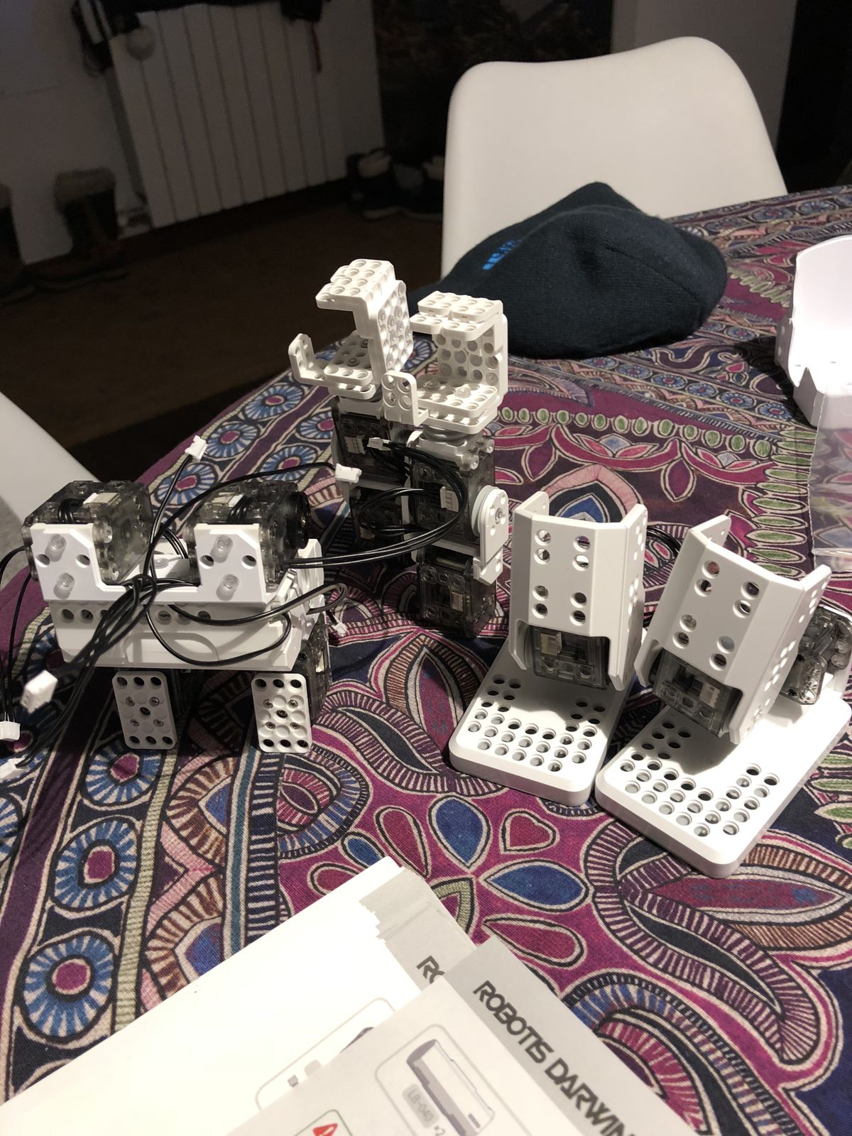 Arms, legs and the body base before putting them together